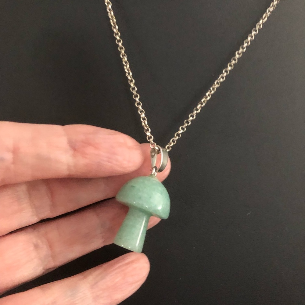 Aventurine Mushroom Necklace - Picture 3 of 6